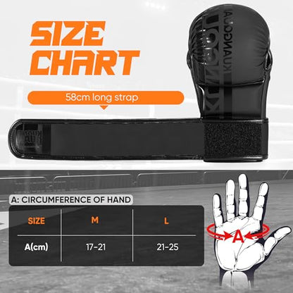MMA Gloves for Sparring,Muay Thai,Training - color: Black, size: Large