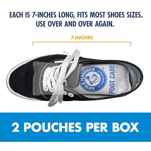 Arm & Hammer In-Shoe Odor Control Pouches, Moisture Absorbing, 4 Count