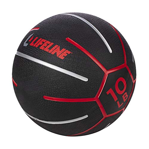 Lifeline Fitness Medicine Ball - Total Body Strength and Stability Training - Non-Slip, Light Bounce - Textured Surface - Durable - Home Gym Exercise Equipment - style: 10LB
