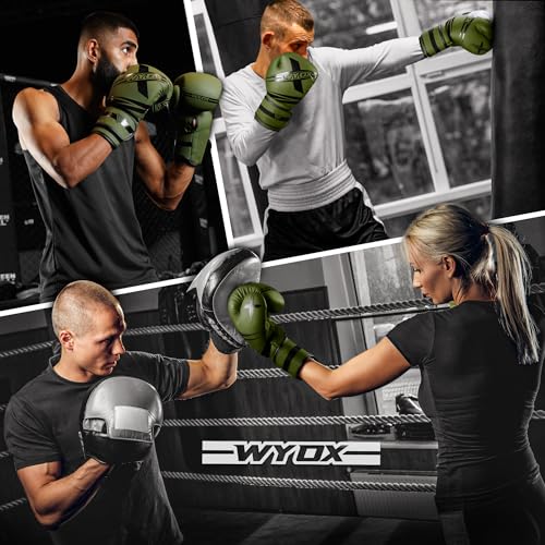 Wyox Adult Boxing Gloves – Sparring Gloves for Kickboxing, Muay Thai, MMA, Punching Bag, Focus Pads, Thai Pad & Double End Bag - color: Green, size: 10 oz