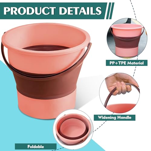 Collapsible Bucket 3PCS 1.3 Gallon/5L Small Plastic Household Cleaning Mop Buckets Foldable Water Bucket for Car Wash Fishing Camping Beach (3PCS) - color: 3pcs