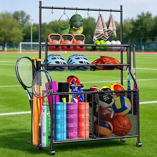 Garage Sports Equipment Organizer, Ball Storage Rack Large - size: Large
