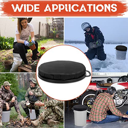 5 Gallon Bucket Seat, 360-Degree Swivel Seat Foam Cushion Bucket Seat Lid with Waterproof Cover for Dove Duck Hunting, Fishing, Baseball, Gardening and Camping - color: Black