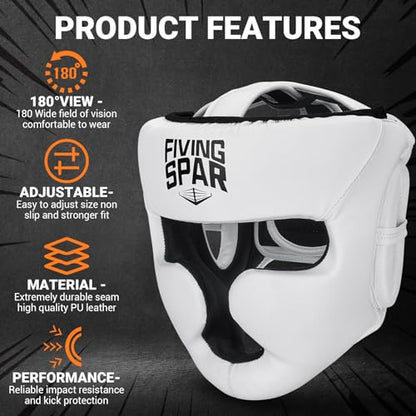 Boxing Headgear - color: White, size: Medium