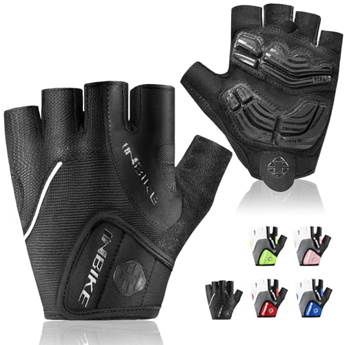 INBIKE 5mm Padded Half Finger Bike Bicycle Cycling Gloves - color: Black, size: Medium