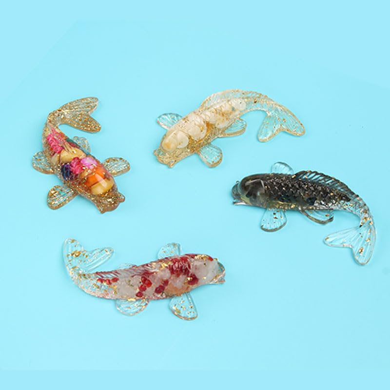 Opexicos 4Pcs Decorative Crystal Gravel Drop Glue Fish Shape Small Ornaments Gift Ornaments Fish Tank Aquarium Pool