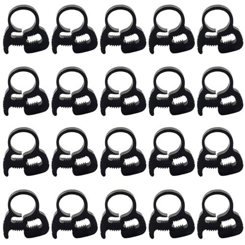 Murtenze 20 Pack Double Gripping Nylon Hose Clamps, Adjustable Plastic Snap Grip Hose Clamps for Connecting Fastening Pipes (8.1-8.6mm (5/16inch)) - size: 8.1-8.6mm (5/16inch)-20Pcs