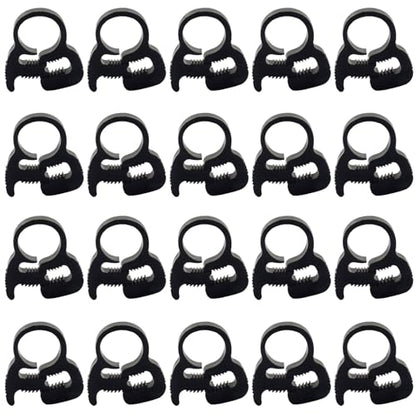 Murtenze 20 Pack Double Gripping Nylon Hose Clamps, Adjustable Plastic Snap Grip Hose Clamps for Connecting Fastening Pipes (12.3-14mm (1/2inch)) - size: 12.3-14mm (1/2inch)-20Pcs