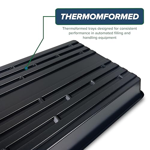 5 Pack of Durable Black Plastic Growing Trays (Without Drain Holes) 21" X 11" X 2" - Flowers, Seedlings, Plants, Wheatgrass, Microgreens & More - size: 5 pack