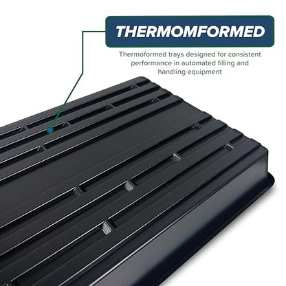 5 Pack of Durable Black Plastic Growing Trays (Without Drain Holes) 21" X 11" X 2" - Flowers, Seedlings, Plants, Wheatgrass, Microgreens & More - size: 5 pack