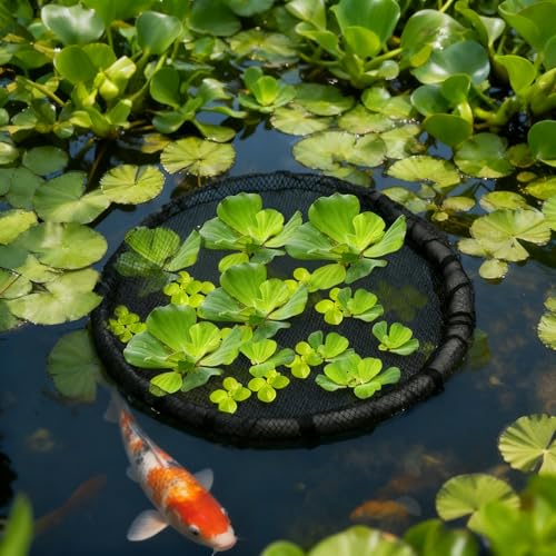 2 Pieces Round Floating Plant Fish Barrier Floating Plant Island Floating Island Plant Protector Pond Plant Protector Protect Your Floating Plants from Pond Fish