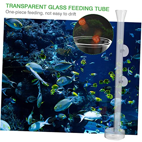 Happyyami 1set Glass Shrimp Feeder Tube Dish for Aquariums Feeding Accessory Cup Design for Fish Tanks and Shrimp Care - size: 6X6X25CM