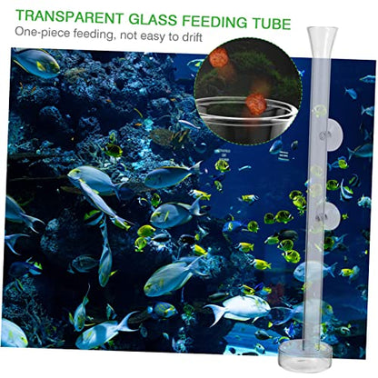 Happyyami 1set Glass Shrimp Feeder Tube Dish for Aquariums Feeding Accessory Cup Design for Fish Tanks and Shrimp Care - size: 6X6X25CM
