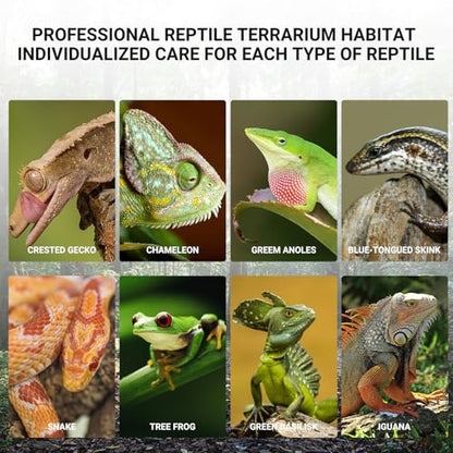 18" x 18" x 24" Glass Reptile Terrarium, Knock-Down Rainforest Reptile Habitat Tank with Front Opening Doors & Top Screen Ventilation, 30 Gallon Vertical Terrarium