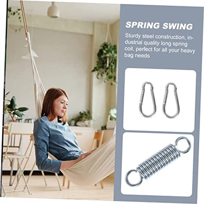 Stainless Steel Hammock Spring Hook Set for Outdoor Hanging Chair - color: Silver