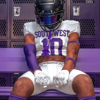 SLEEFS X Purple Football Mouth Guard - Lip/Mouthguard with Helmet Strap - Lip/Teeth Protector Mouthpiece - Moldable - for Youth/Adults, Men & Women Mouth Guard, Maximum Air Flow, Lacrosse, All Sports - color: Purple