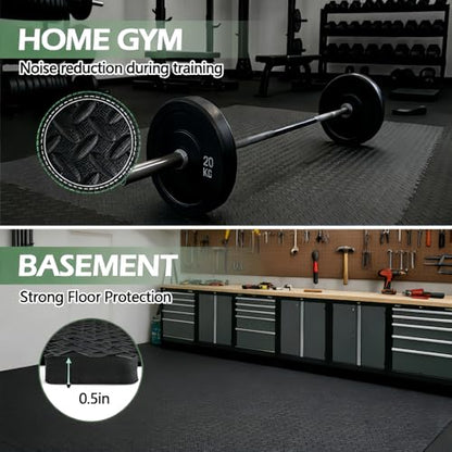 96 Sq Ft (24 Tiles) Interlocking Foam Floor Tiles, Exercise Mat - size: 96 Sq Ft (24 Tiles)