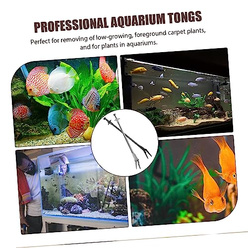 2pcs Clip Feeder Aquarium Lid Electric Drain Artificial Heater Aquarium Tongs Light Pond Pool Aquarium Kit Fountain Pet Live Plants for Fish Tank Tweezers Pump Plastic