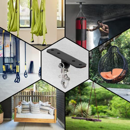 Yes4All Punching Bag Hanger, Stainless Steel Swivel Chain with 4 Snap Hooks for Heavy Bag, Gym Swing, Trapeze, and Hammock - color: Heavy Duty Swing Hanger 360° Rotation