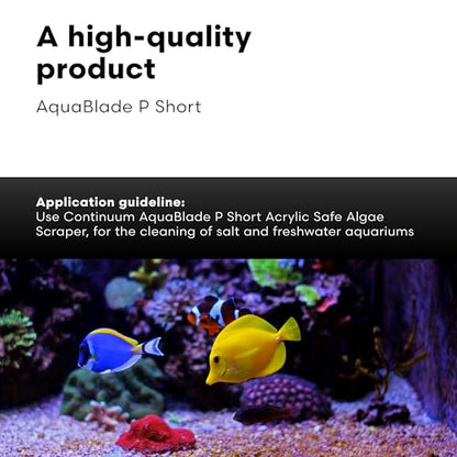 Continuum AquaBlade P - Short Fish Tank Algae Scraper, Acrylic Safe Scraper - Aquarium Cleaning Tools