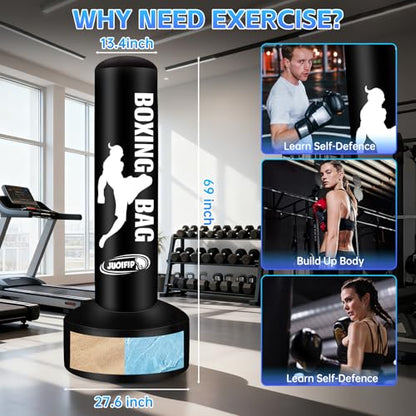 YORWHIN Standing Punching Bag for Adults, 69'' Boxing Bag with Training Set