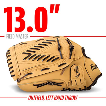 Franklin Sports Field Master Baseball Glove - color: Camel, style: 13" - Basket "V" Web