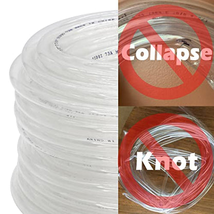 DAVCO 1/2" ID x 100ft Clear Vinyl Tubing, Low Pressure Flexible PVC Tubing, Heavy Duty UV Chemical Resistant Lightweight Plastic Vinyl Hose, BPA Free and Non Toxic - size: 1/2"ID, style: 100 Feet