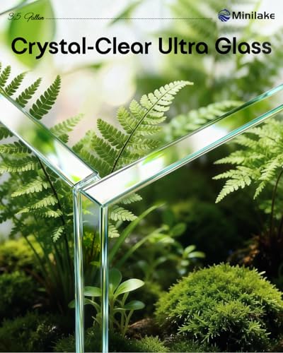 Glass Fish Tank, 3.5 Gallon Easy to Maintain Small Aquarium for Betta,Snails, Shrimp and Aquatic Planting. - color: Transparent, size: 3.51 Gallon