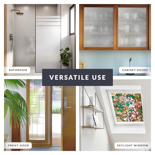 Rain Window Privacy Film by Artscape - Decorative Textured Glass Design, Static Cling, Blocks Views, Not Light, UV Protection, Non-Adhesive Water-Applied Installation, Made in USA - 36 x 72 Inch