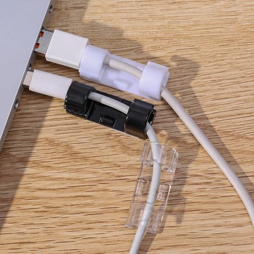 20Pcs Self Adhesive Cable Clips Wire Cord Organizer Holder for TV PC Laptop Ethernet Car Line Fix Clamp Cables Winder Manager Transparent
