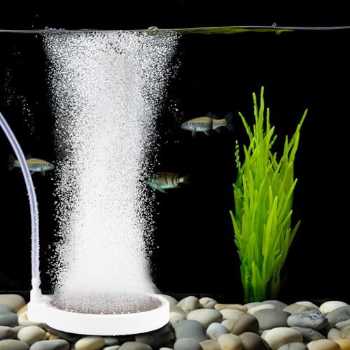 Fish Tank Air Stone, 2 Inch Nano Ultra-High Dissolved Oxygen Diffuser Bubbler, Make Super Tiny Bubbles for 2-30 Gall0n Hydroponics and Aquarium Fish Tank