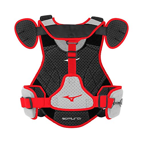 Mizuno Mizuno Samurai Baseball Chest Protector - color: Black/Red, size: 16"