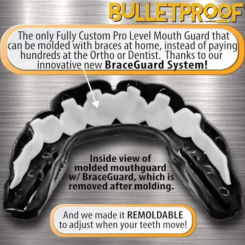Bulletproof Braces Mouth Guard: Most Breathable Thin Mouthguard for Braces! - color: Lava Black, size: BRACES
