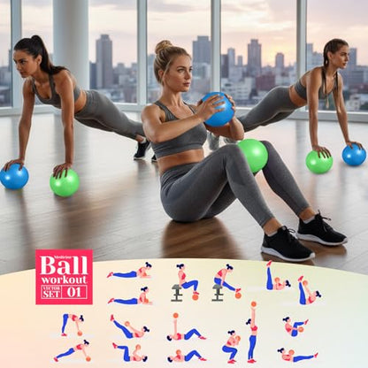 Aoriher 10 Pcs Small Pilates Ball Bulk 9 Inch Mini Yoga Ball - color: Blue,Green