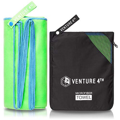 VENTURE 4TH Quick Dry Travel Towel, Ultra Soft Microfiber - 3 Sizes - color: Green Blue, size: 40.00" x 21.00"