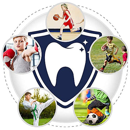 Youth Mouth Guard Football Sport Mouthguard, Premium Quality No Boiling Required，Suitable for Basketball, Wrestling, Taekwondo, Jujitsu and Karate - color: Blue1
