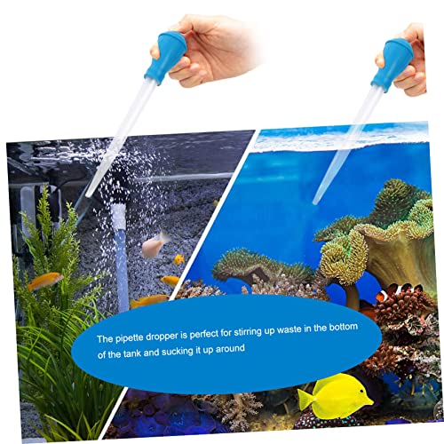 POPETPOP Fish Tank Accessories 3 Piece Cleaning Tool Set Tweezers Pipette Water Changer Lightweight Durable and Easy to Use