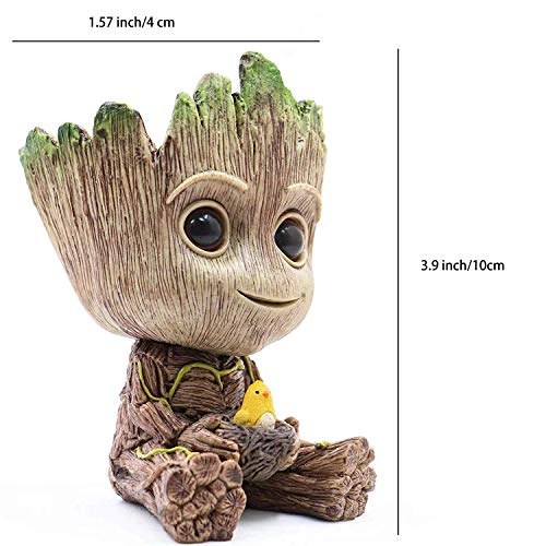 TEEMO Aquarium Groot Air Bubbler Decorations, Air Bubbler Resin Brown Decorations for Fish Tank.