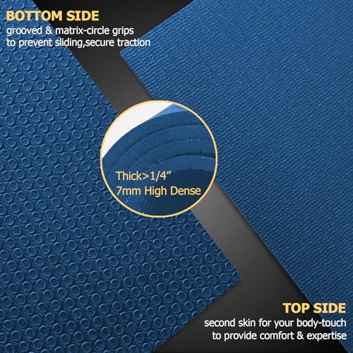 GXMMAT Large Exercise Mat 6'x4'/6'x5'/6'x6'(7mm) - color: Navy Blue, size: 6*4 FT