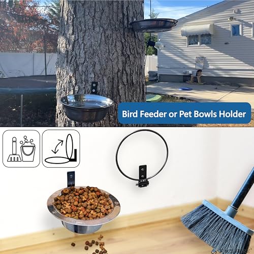 Flower Pot Holder Ring for Wall Mount Foldable – Heavy Duty Round Metal Planter Hooks Hangers - Fence Pot Plant Holders Hanging Bracket for Outdoor Indoor (8 Inch 3 Pack)