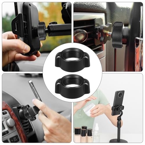 6 Pcs Car Phone Mount Replacement Parts, Tightening Nut for Replacement Car Mount Screw Black Mobile Phone Repair Mounting Bracket for 17mm Ball Joint Fixed Adapter Ring