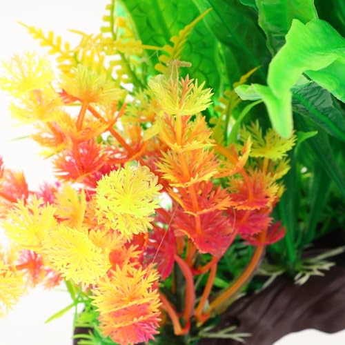 BESTonZON Artificial Aquarium Plants Fish Tank Decor, Plastic Simulation Aquatic Grass with Weighted Base, Fake Water Grass Decoration for Freshwater and Saltwater Tanks