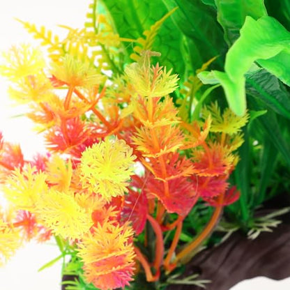 BESTonZON Artificial Aquarium Plants Fish Tank Decor, Plastic Simulation Aquatic Grass with Weighted Base, Fake Water Grass Decoration for Freshwater and Saltwater Tanks