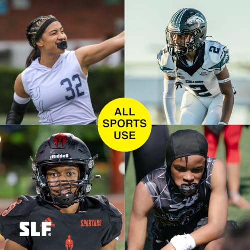 SLEEFS Classic Football Mouthguard with Bold Designs and Removable Strap - color: Momma Black