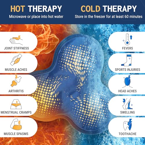 FIGHTECH Reusable Hot and Cold Gel Ice Pack - Hinge Joint, Single Pack | Heat and Cold Therapy Compress for Shoulder Rotator Cuff Knee Back Head Eyes Elbow and Hip - Leak Proof Design - size: Large (Single)