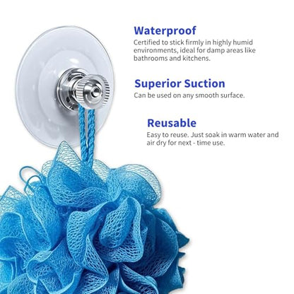12 Pack 40mm Clear Suction Cups, Heavy Duty Vacuum Suction Pads, Removable Reusable No Drill Suction Holders for Glass, Window, Mirror, Tile & Smooth Surfaces