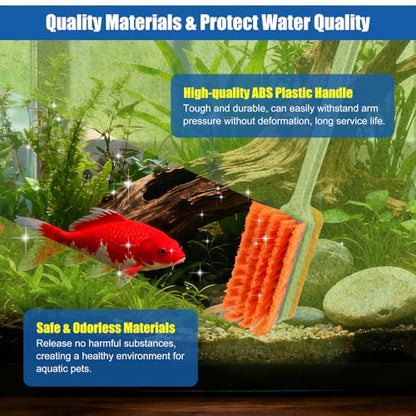 Small Glass Aguarium Cleaning Tool Algae Scraper for Acrylic Aquariums Fish Tank Cleaner Brush (Longer Size) - size: 17.3in