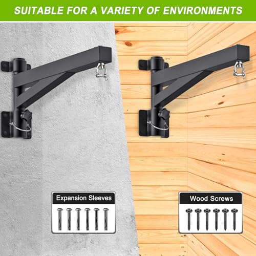 BeneLabel Heavy Bag Hanger for Punching Bag Beam Mount Hardware 360° Rotation Boxing Bag Ceiling Mount I-Beam Hanger for Hanging Heavy Punching Bags Wall Hangers - color: 61cm(24인치) 블랙 벽걸이 (전용)