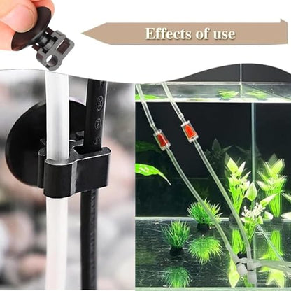 Aquarium Suction Cups, Fish Tank Suction Cup Clips for Wire & Power Cord, Air Pump Accessories, Black