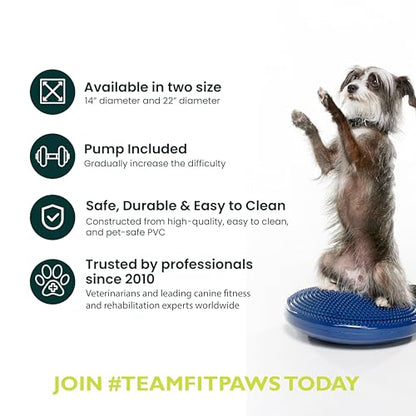 FitPaws® Dog Balance Disc, Exercise Equipment, Rehabilitation + Training, - color: Blue, size: 14"